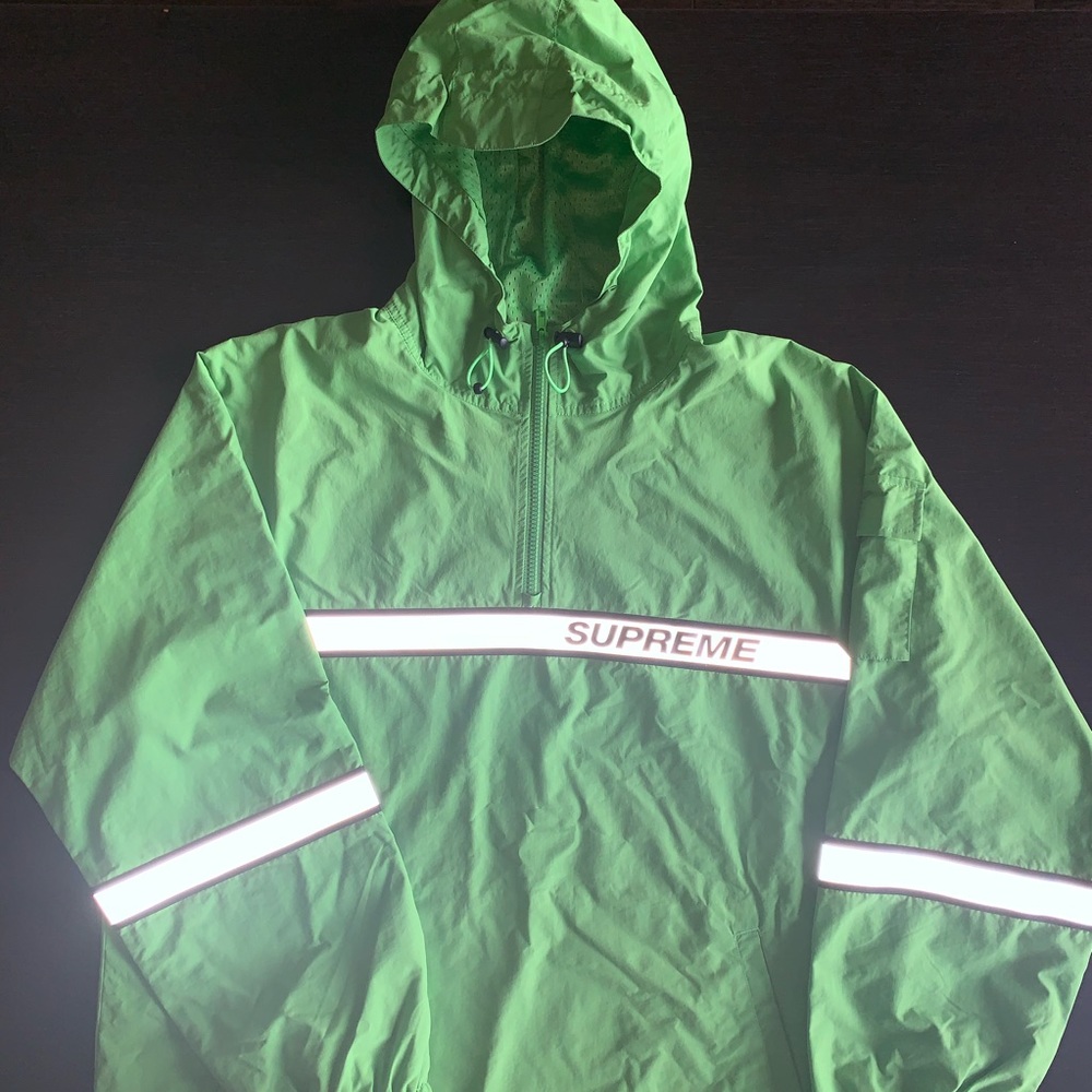 Supreme SS18 Reflective Taping Hooded Pullover